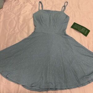 B. Smart Glittering Blue Mini Dress